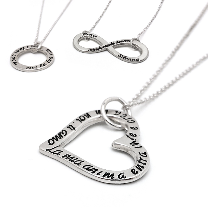Collane Ego You Cuore e Infinito Scritta Personalizzabile