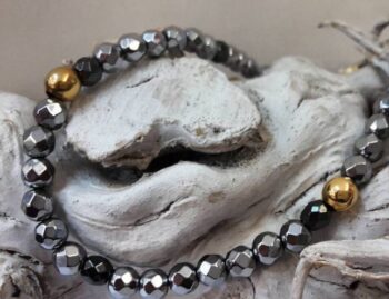 Bracciale Uomo Ematite e Oro Giallo