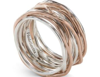 Anello Filodellavita Oro rosa e Argento 13 Fili