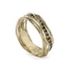 ANELLO FILO DELLA VITA CLASSIC,7 FILININ ORO GIALLO 9 KT E DIAMANTI BLACK.