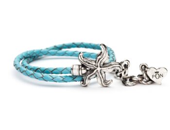 Portonovo Stella Marina Pelle Celeste – Castone Stella – Doppio Giro – Donna