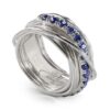 ANELLO FILO DELLA VITA 13 FILI IN ARGENTO 950 CON ZAFFIRI BLU