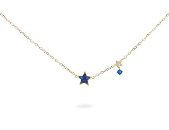 Collana Dorata con Stella e Zirconi Blu
